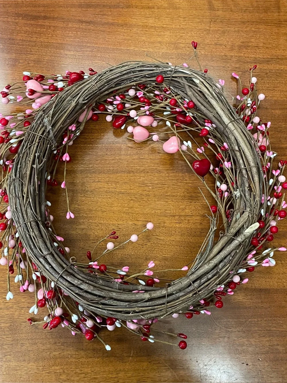 Valentine’s Day Heart Grapevine Wreath 15 Inch